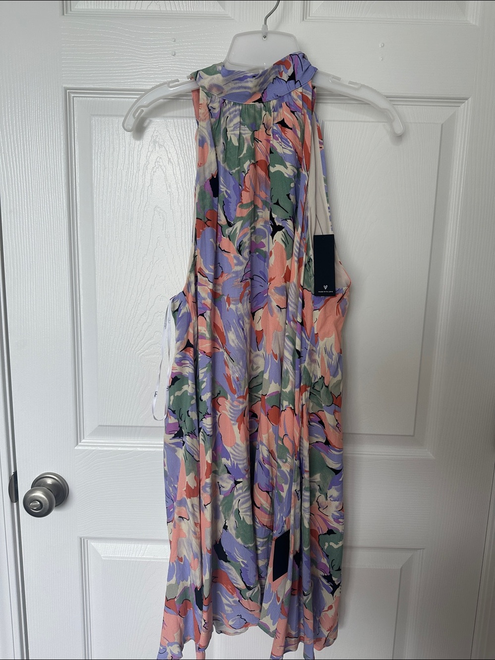 NWT Lulu's Impressions of Love Floral Halter Swing Mini Dress Purple Sz XL